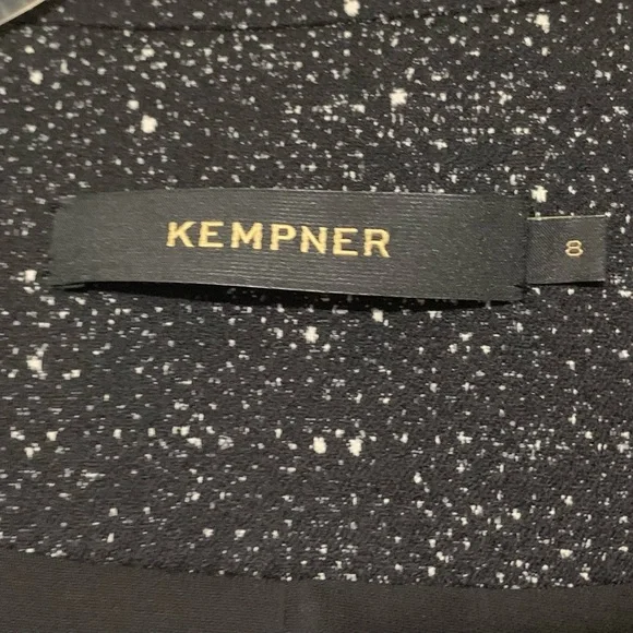 Kempner Size 8 Statement Blazer Jacket Embellished Black White Silk Lined - Picture 3 of 9